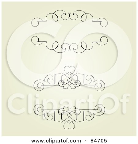 Royalty-Free (RF) Clipart Illustration of a Digital Collage Of Two Swirl Text Box Headers by BestVector