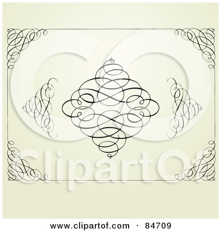 Royalty-Free (RF) Clipart Illustration of a Digital Collage Of Swirly Design Elements And Border by BestVector