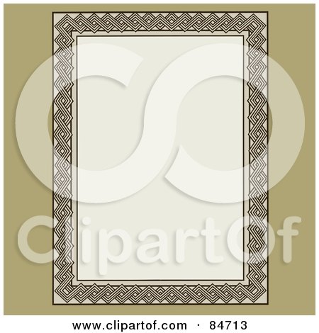 Royalty-Free (RF) Clipart Illustration of a Tan Mesh Border Around White Space by BestVector