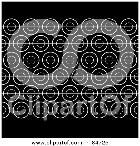 Royalty-Free (RF) Clipart Illustration of a Seamless Repeat Background Of Black With White Circles by BestVector