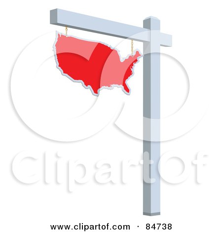 Royalty-Free (RF) Clipart Illustration of a Sign Post With The United States by BestVector