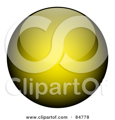 Royalty-Free (RF) Clipart Illustration of a Shiny Round Yellow Orb App Button by Arena Creative