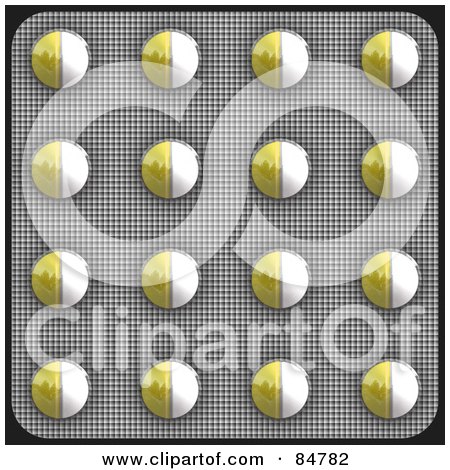 Royalty-Free (RF) Clipart Illustration of a Blister Package Of Yellow And White Pills by Arena Creative