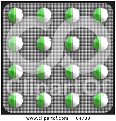 Royalty-Free (RF) Clipart Illustration of a Blister Package Of Green And White Pills by Arena Creative