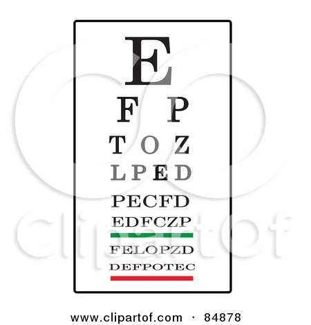 Black, White, Green And Red Eye Chart Posters, Art Prints