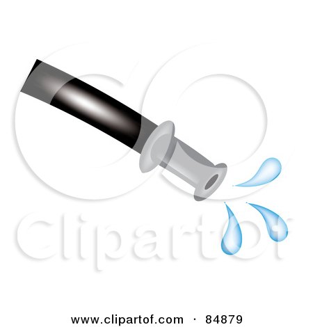 Royalty-Free (RF) Clipart Illustration of a Fire Hose With Blue Water Drops by Pams Clipart