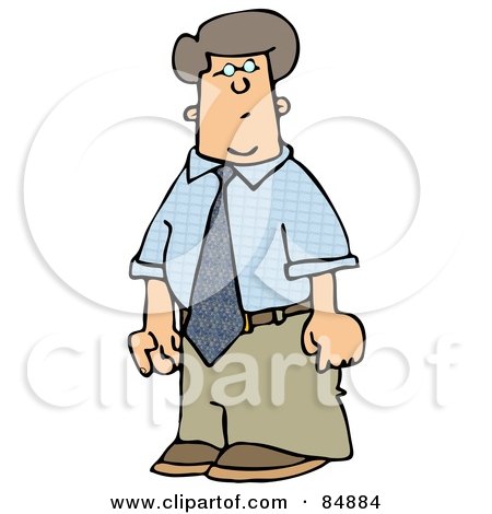 Royalty-Free (RF) Clipart Illustration of a Confused Businessman In A Blue Shirt And Khakis by djart