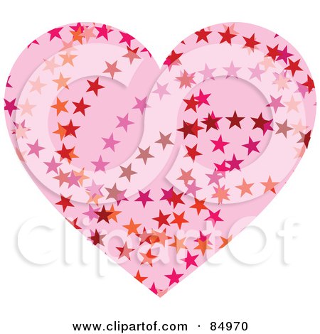 Royalty-Free (RF) Clipart Illustration of a Heart With Rows of Stars by Pushkin