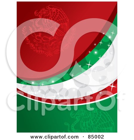 Royalty-Free (RF) Clipart Illustration of a Red, Green And White Sparkly Mexican Colored Background by David Rey
