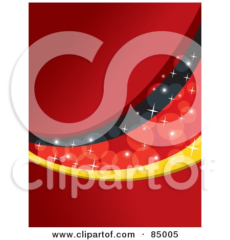 Royalty-Free (RF) Clipart Illustration of a Red, Yellow And Black Sparkly German Colored Background - Version 2 by David Rey