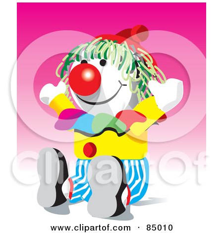 Royalty-Free (RF) Clipart Illustration of a Colorful Party Clown Doll by David Rey