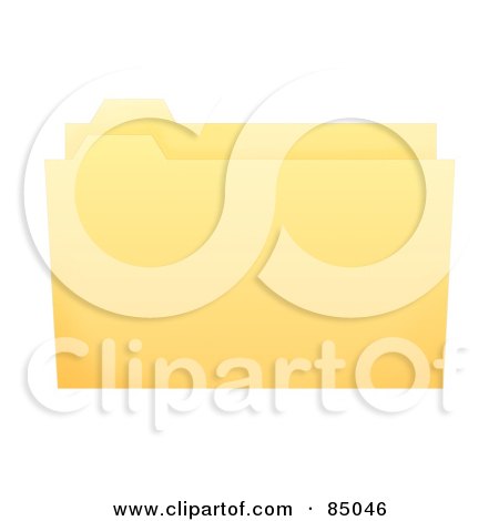 Royalty-Free (RF) Clipart Illustration of a 3d Yellow Filing Folder Slightly Open by oboy