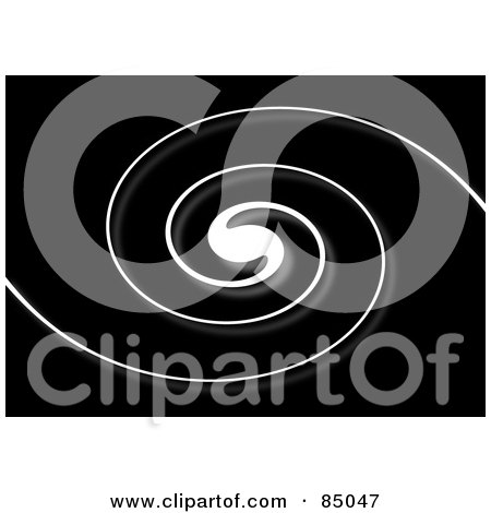 Royalty-Free (RF) Clipart Illustration of a Background Of A White Swirl With A Gray Shadow On Black by oboy