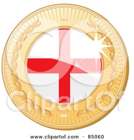 Royalty-Free (RF) Clipart Illustration of a 3d Golden Shiny England Medal by elaineitalia