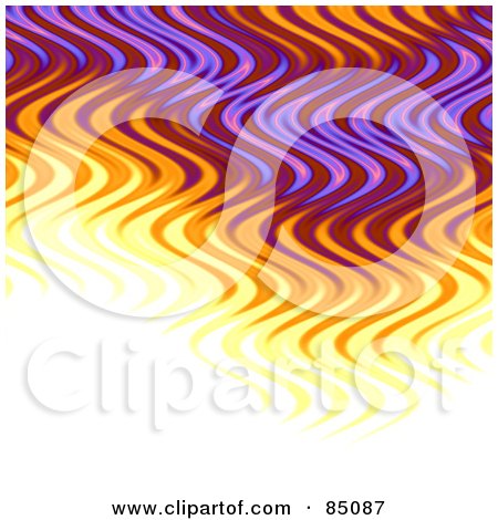 Royalty-Free (RF) Clipart Illustration of Purple And Orange Wavy Flames On White by Arena Creative