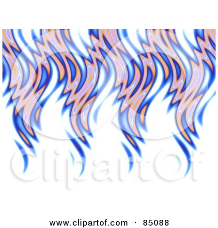 Royalty-Free (RF) Clipart Illustration of Blue And Pink Jaggedy Flames On White by Arena Creative