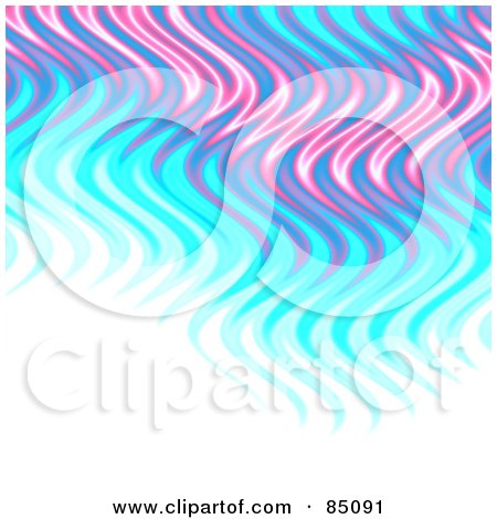 Royalty-Free (RF) Clipart Illustration of Pink And Blue Wavy Flames On White by Arena Creative