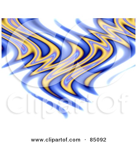 Royalty-Free (RF) Clipart Illustration of Blue And Yellow Wavy Flames On White by Arena Creative