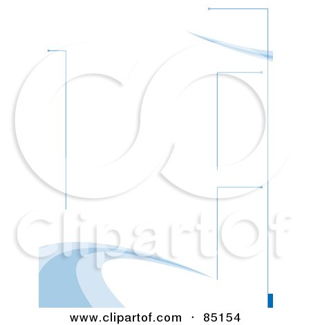 Royalty-Free (RF) Clipart Illustration of a Blue Swoosh On White Template Background With Copyspace - Design 3 by Arena Creative
