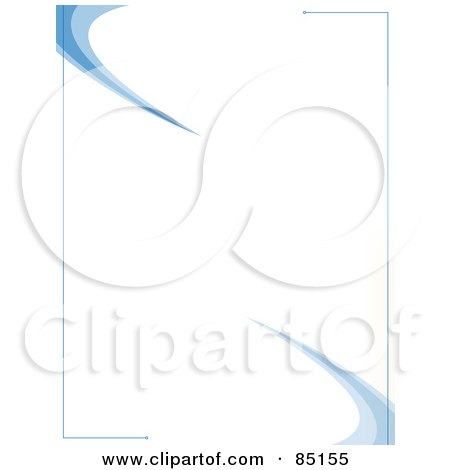 Royalty-Free (RF) Clipart Illustration of a Blue Swoosh On White Template Background With Copyspace - Design 2 by Arena Creative