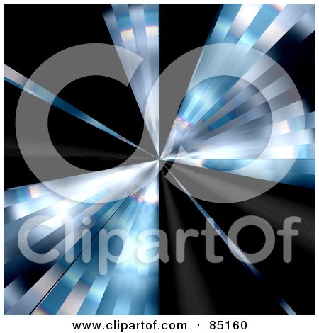 Royalty-Free (RF) Clipart Illustration of a Metallic Blue And Black Vortex Background by Arena Creative
