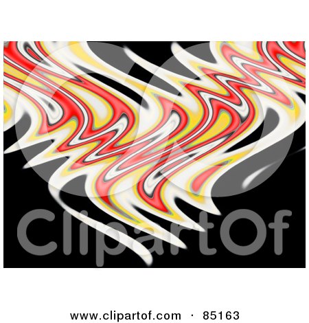 Royalty-Free (RF) Clipart Illustration of Red, Yellow And White Flames On Black by Arena Creative