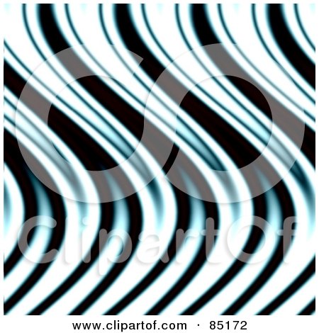 Royalty-Free (RF) Clipart Illustration of a Blue, White And Black Wavy Line Pattern Background by Arena Creative