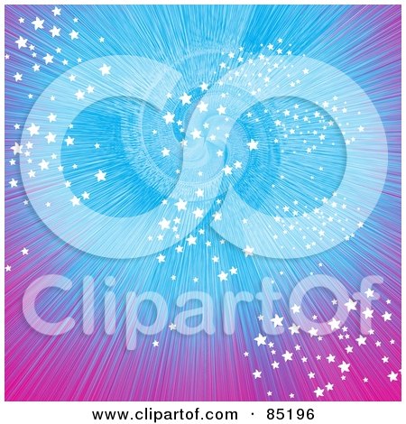 Royalty-Free (RF) Clipart Picture of a Parkly Blue And Purple Starry Spiral Background by MilsiArt