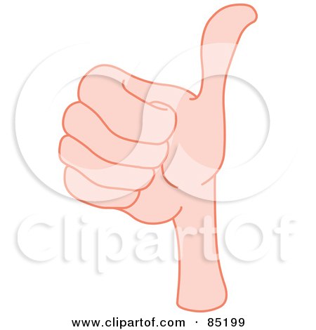 Royalty-Free (RF) Clipart Illustration of a Gesturing Hand With A Thumb Up by yayayoyo