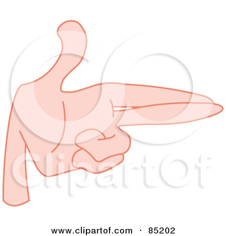 Royalty-Free (RF) Clipart Illustration of a Gesturing Hand Pointing Like A Gun by yayayoyo