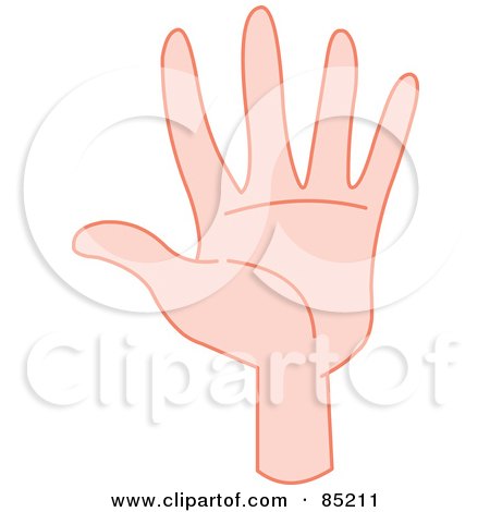 Royalty-Free (RF) Clipart Illustration of a Gesturing Hand Holding Up Five Fingers by yayayoyo