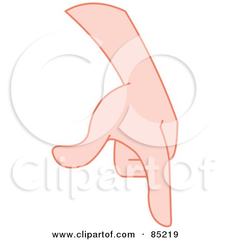 Royalty-Free (RF) Clipart Illustration of a Gesturing Hand Pointing Down by yayayoyo