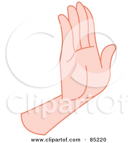 Royalty-Free (RF) Clipart Illustration of a Gesturing Hand In The Stop Pose by yayayoyo
