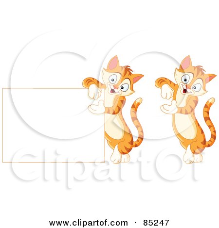 Royalty-Free (RF) Clipart Illustration of a Digital Collage Of Cute Striped Ginger Cats Leaning And Presenting by yayayoyo