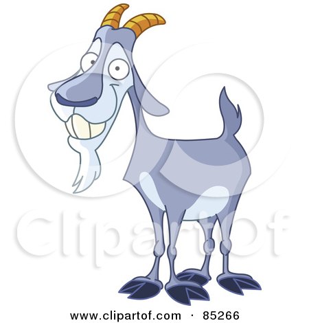 Royalty-Free (RF) Clipart Illustration of a Happy Billy Goat With Golden Horns by yayayoyo
