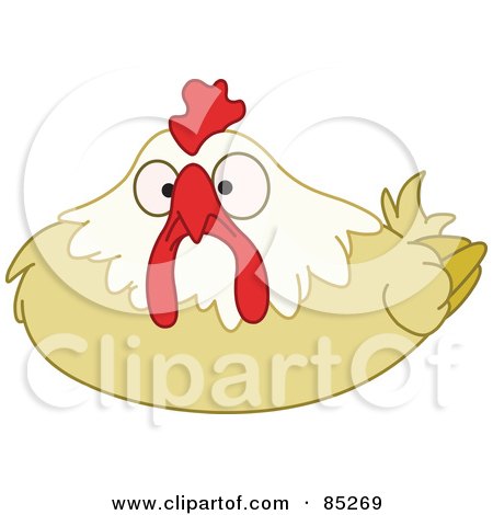 Royalty-Free (RF) Clipart Illustration of a Surprised Hen Nesting by yayayoyo