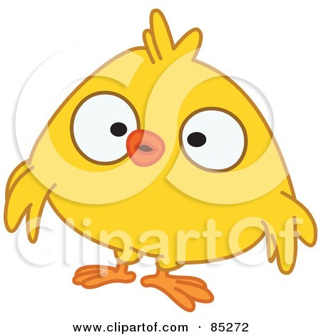 Royalty-Free (RF) Clipart Illustration of a Surprised Yellow Chick by yayayoyo