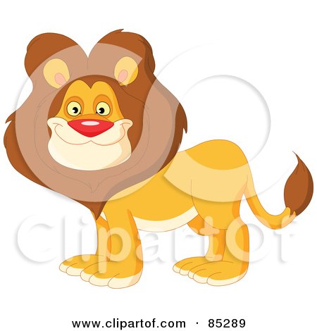 Royalty-Free (RF) Clipart Illustration of a Handsome Male Lion With A Thick Mane by yayayoyo