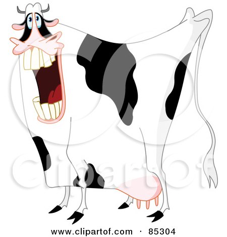 Royalty-Free (RF) Clipart Illustration of a Laughing Dairy Cow by yayayoyo