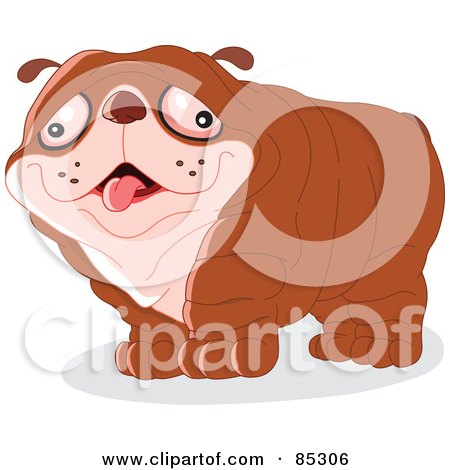 Royalty-Free (RF) Clipart Illustration of a Wrinkly Brown Dog by yayayoyo