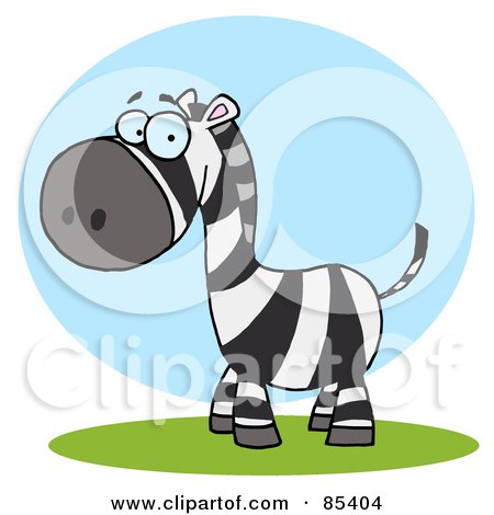 Royalty-Free (RF) Clipart Illustration of a Cute Zebra on Grass by Hit Toon