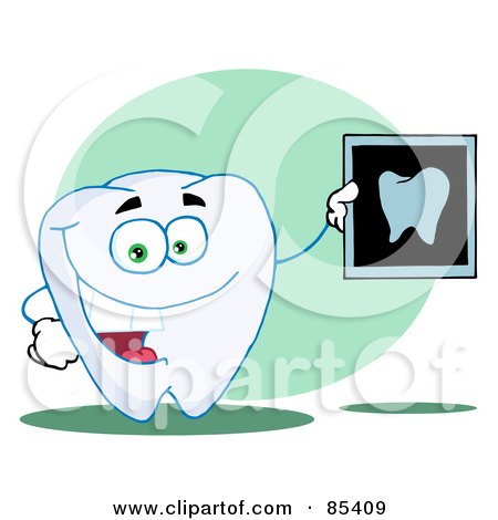 Royalty-Free (RF) Clipart Illustration of a Happy Tooth With An Xray by Hit Toon
