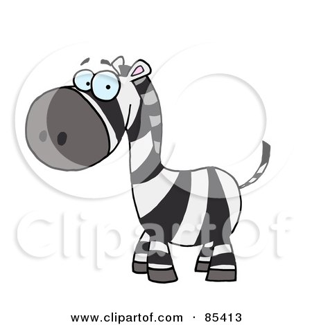Royalty-Free (RF) Clipart Illustration of a Cute Zebra Cartoon by Hit Toon