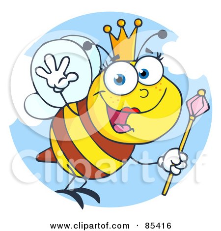 Royalty-Free (RF) Clipart Illustration of a Happy Queen Bee by Hit Toon