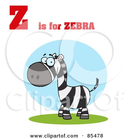Royalty-Free (RF) Clipart Illustration of a Zebra With Z Is For Zebra Text by Hit Toon