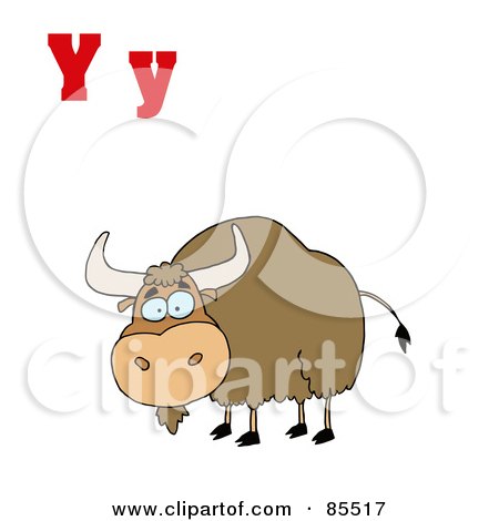 Royalty-Free (RF) Clipart Illustration of a Yak With Letters Y - Version 2 by Hit Toon