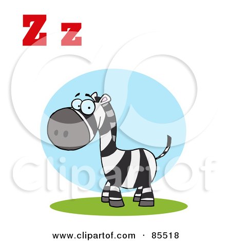 Royalty-Free (RF) Clipart Illustration of a Zebra With Letters Z by Hit Toon