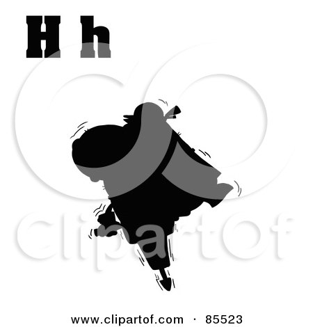 Royalty-Free (RF) Clipart Illustration of a Silhouetted Hippo With Letters H by Hit Toon