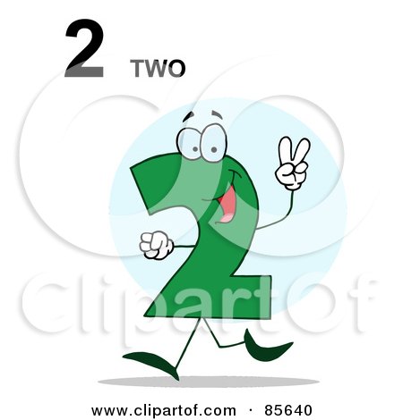 Royalty-Free (RF) Clipart Illustration of a Friendly Number 2 Two Guy With Text by Hit Toon