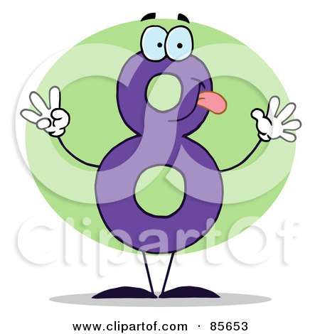Royalty-Free (RF) Clipart Illustration of a Friendly Number 8 Eight Guy by Hit Toon